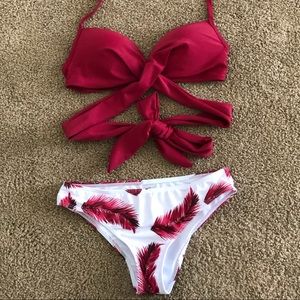 Super cute vibrant red swimsuit